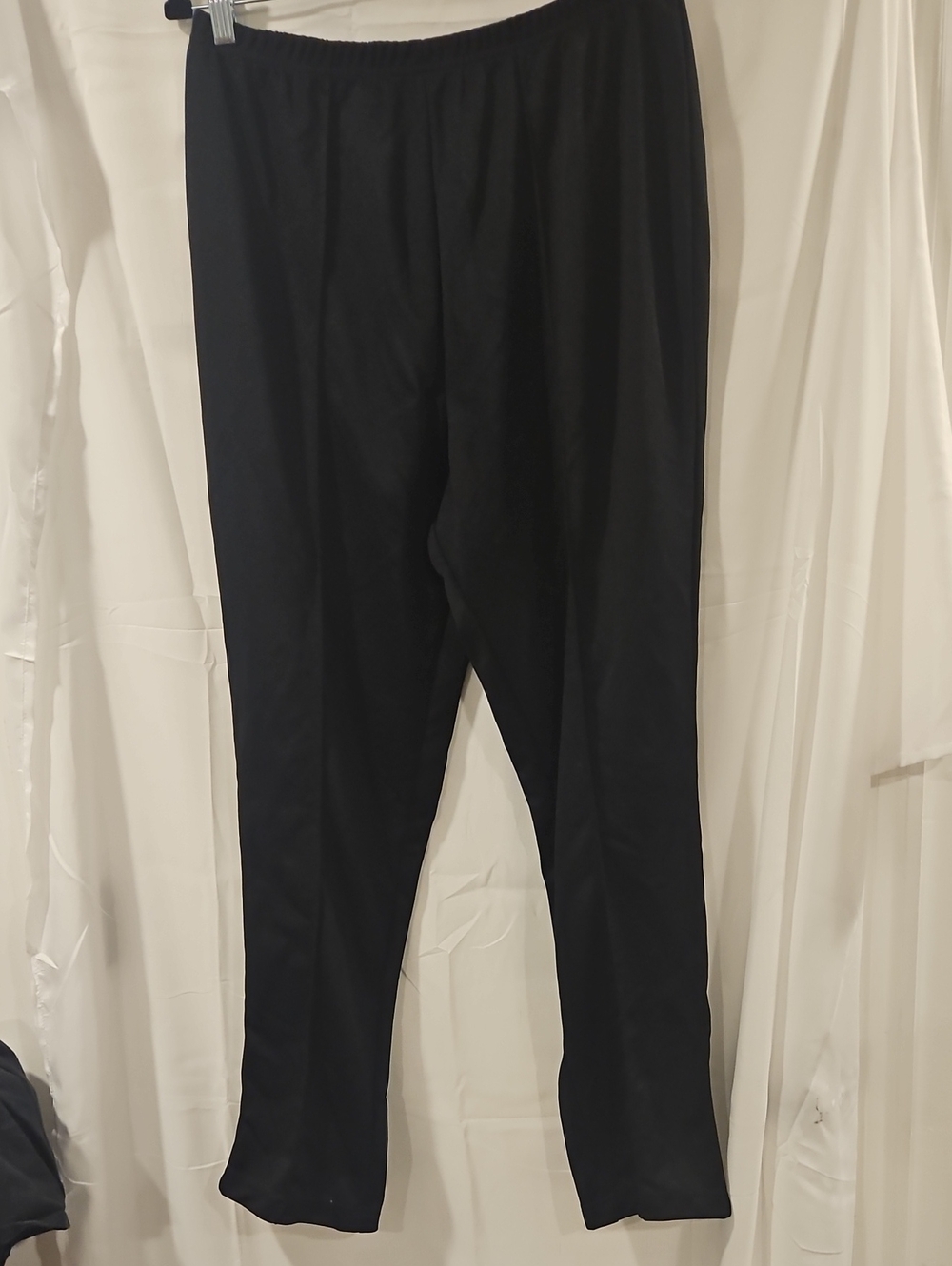 Woman Within Black Elastic-Waist Pull-On Trousers